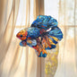 Betta Fish Acrylic Suncatcher, Colorful Siamese Fighting Fish Window Hanging, Stained Glass Style Aquatic Decor, Fish Lover Gift