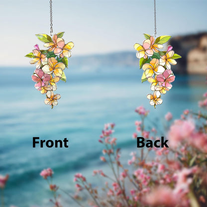 Pastel Flower Vine Acrylic Suncatcher, Floral Window Hanging, Stained Glass Style Sun Catcher, Spring Home Decor Gift