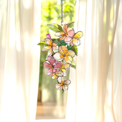 Pastel Flower Vine Acrylic Suncatcher, Floral Window Hanging, Stained Glass Style Sun Catcher, Spring Home Decor Gift