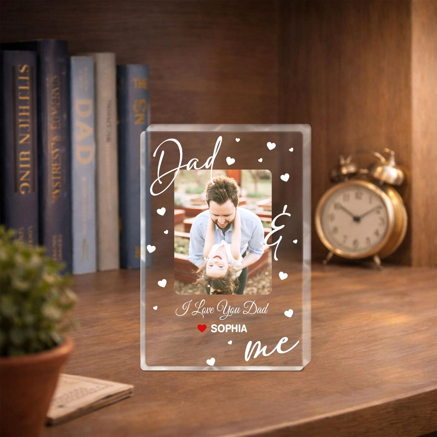 Personalized Dad Photo Plaque, Dad And Me Acrylic Plaque, Custom Father Daughter Photo Gift, Father’s Day Gift for Dad from Daughter