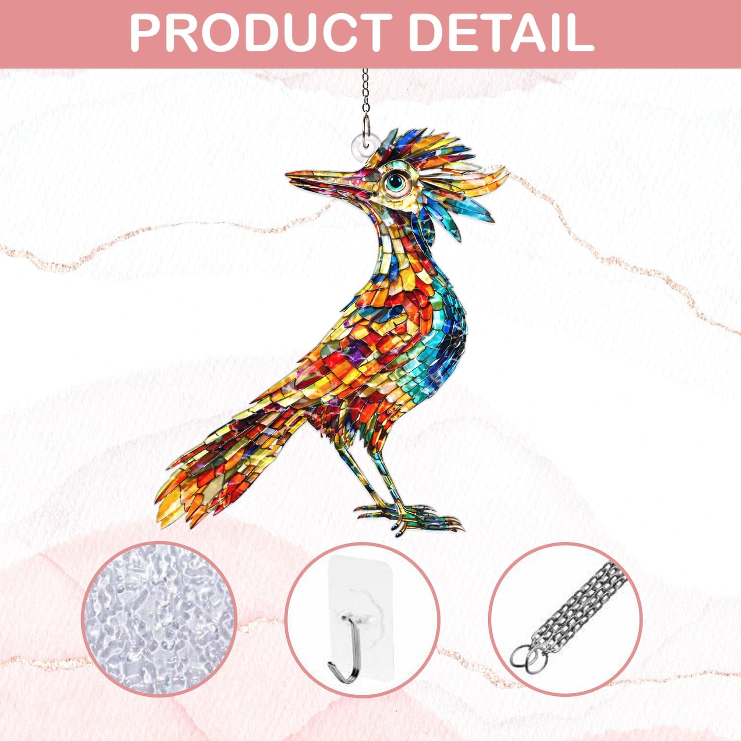 Roadrunner Bird Suncatcher, Stained Glass Roadrunner Window Hanging, Bird Lover Gift, Southwestern Decor, Nature Lover Gift, Window Decor